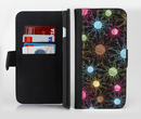 The Bright Loopy Circle Extract Ink-Fuzed Leather Folding Wallet Credit-Card Case for the Apple iPhone 6/6s, 6/6s Plus, 5/5s and 5c