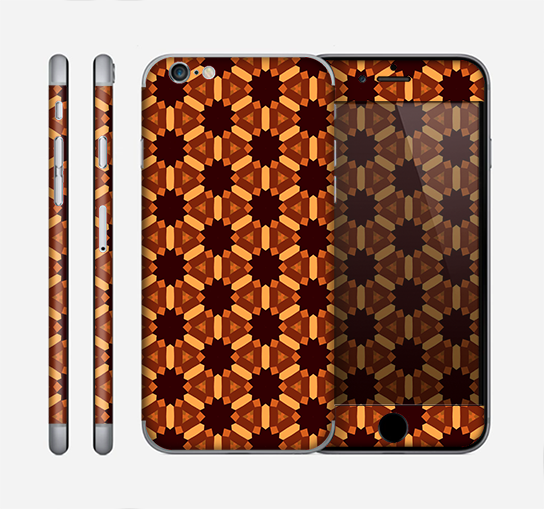 The Bright Orange Geometric Design Pattern Skin for the Apple iPhone 6