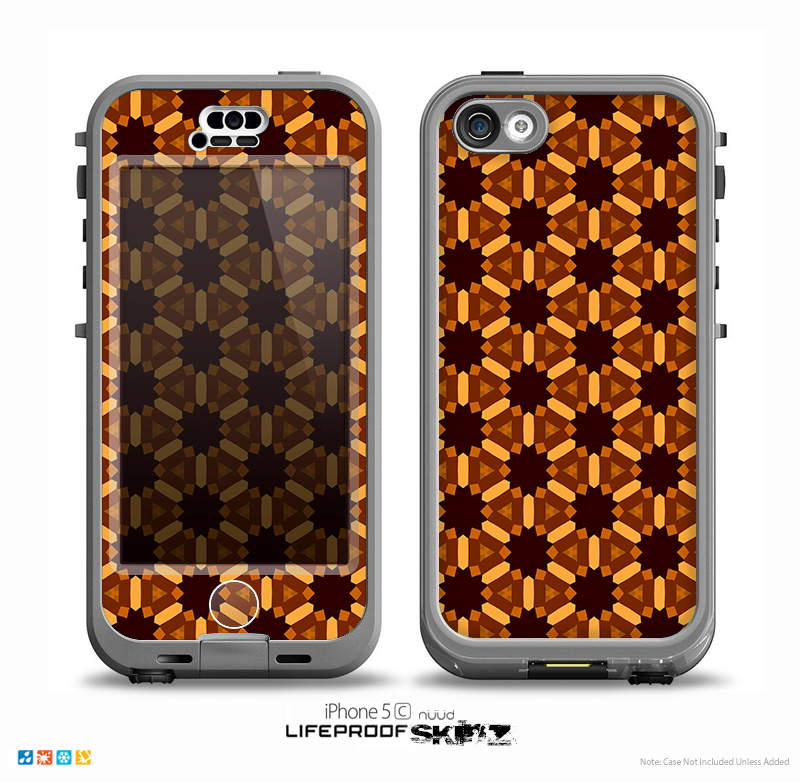 The Bright Orange Geometric Design Pattern Skin for the iPhone 5c nüüd LifeProof Case
