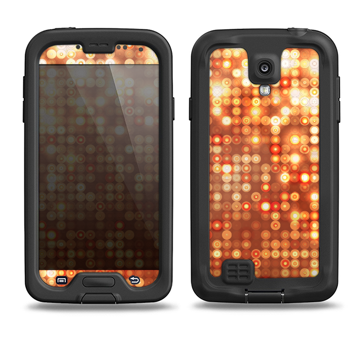 The Bright Orange Unfocused Circles Samsung Galaxy S4 LifeProof Fre Case Skin Set