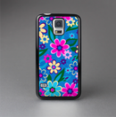 The Bright Pink & Blue Vector Floral Skin-Sert Case for the Samsung Galaxy S5