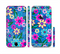The Bright Pink & Blue Vector Floral Sectioned Skin Series for the Apple iPhone 6