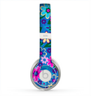 The Bright Pink & Blue Vector Floral Skin for the Beats by Dre Solo 2 Headphones