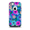 The Bright Pink & Blue Vector Floral Skin for the iPhone 5c OtterBox Commuter Case