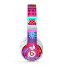 The Bright Pink Cartoon Owls with Flowers and Butterflies Skin for the Beats by Dre Studio (2013+ Version) Headphones