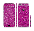 The Bright Pink Glitter Sectioned Skin Series for the Apple iPhone 6