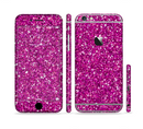 The Bright Pink Glitter Sectioned Skin Series for the Apple iPhone 6/6s Plus