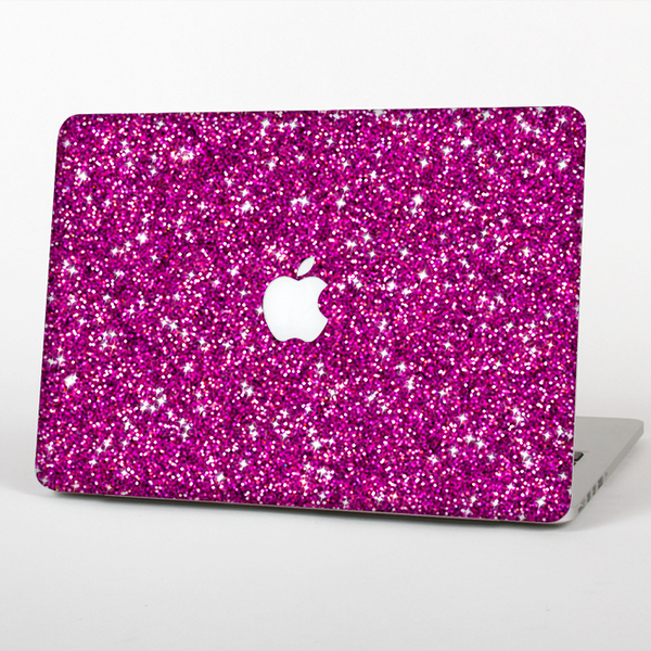 The Bright Pink Glitter Skin Set for the Apple MacBook Air 13