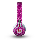 The Bright Pink Glitter Skin for the Beats by Dre Mixr Headphones