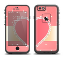 The Bright Pink Heart Lace V3 Apple iPhone 6/6s LifeProof Fre Case Skin Set