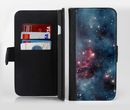 The Bright Pink Nebula Space Ink-Fuzed Leather Folding Wallet Credit-Card Case for the Apple iPhone 6/6s, 6/6s Plus, 5/5s and 5c