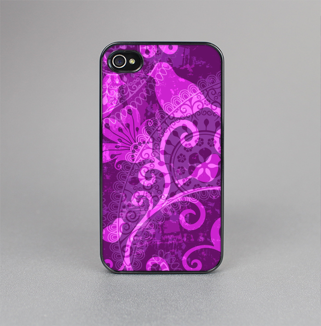 The Bright Pink & Purple Floral Paisley Skin-Sert for the Apple iPhone 4-4s Skin-Sert Case