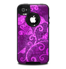 The Bright Pink & Purple Floral Paisley Skin for the iPhone 4-4s OtterBox Commuter Case