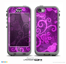 The Bright Pink & Purple Floral Paisley Skin for the iPhone 5c nüüd LifeProof Case