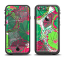 The Bright Pink and Green Flowers Apple iPhone 6/6s LifeProof Fre Case Skin Set