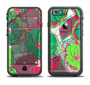 The Bright Pink and Green Flowers Apple iPhone 6/6s Plus LifeProof Fre Case Skin Set