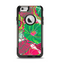 The Bright Pink and Green Flowers Apple iPhone 6 Otterbox Commuter Case Skin Set