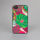 The Bright Pink and Green Flowers Skin-Sert for the Apple iPhone 4-4s Skin-Sert Case