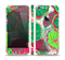 The Bright Pink and Green Flowers Skin Set for the Apple iPhone 5s