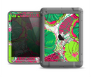The Bright Pink and Green Flowers Apple iPad Air LifeProof Fre Case Skin Set