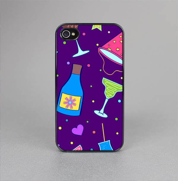 The Bright Purple Party Drinks Skin-Sert for the Apple iPhone 4-4s Skin-Sert Case