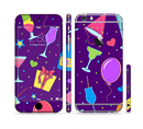 The Bright Purple Party Drinks Sectioned Skin Series for the Apple iPhone 6s Plus