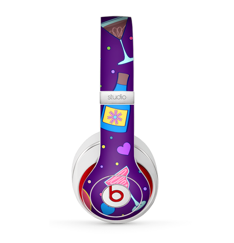 The Bright Purple Party Drinks Skin for the Beats by Dre Studio (2013+ Version) Headphones