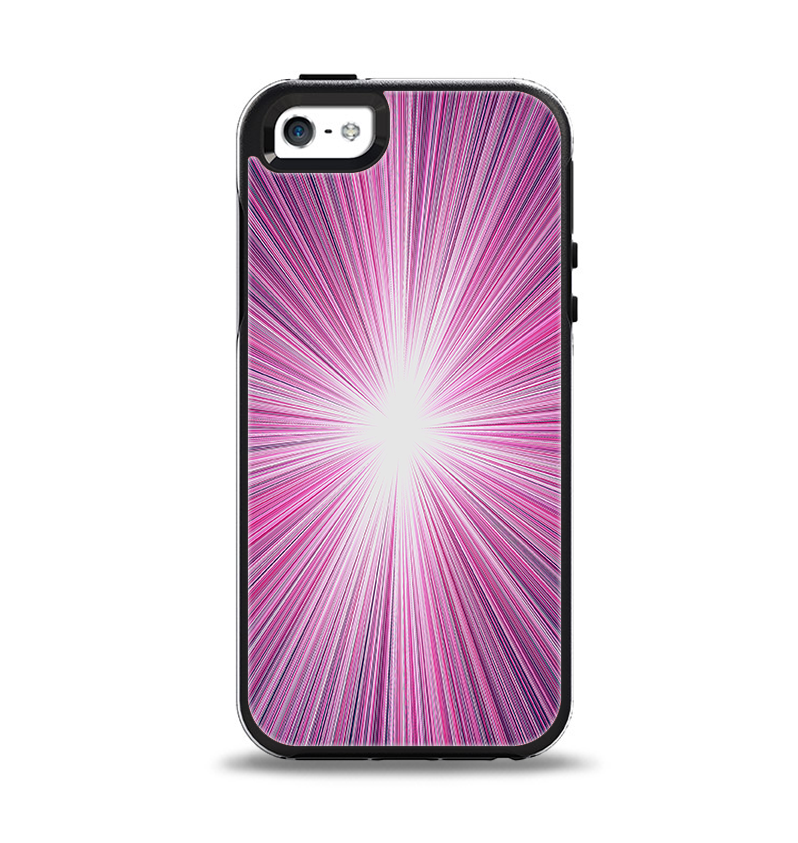 The Bright Purple Rays Apple iPhone 5-5s Otterbox Symmetry Case Skin Set