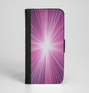 The Bright Purple Rays Ink-Fuzed Leather Folding Wallet Case for the iPhone 6/6s, 6/6s Plus, 5/5s and 5c