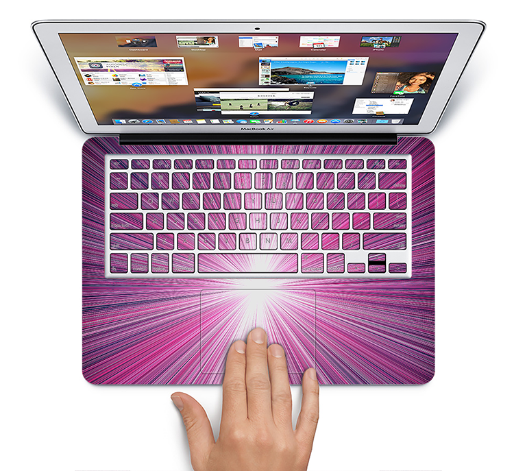 The Bright Purple Rays Skin Set for the Apple MacBook Pro 15" with Retina Display