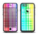 The Bright Rainbow Plaid Pattern Apple iPhone 6/6s LifeProof Fre Case Skin Set