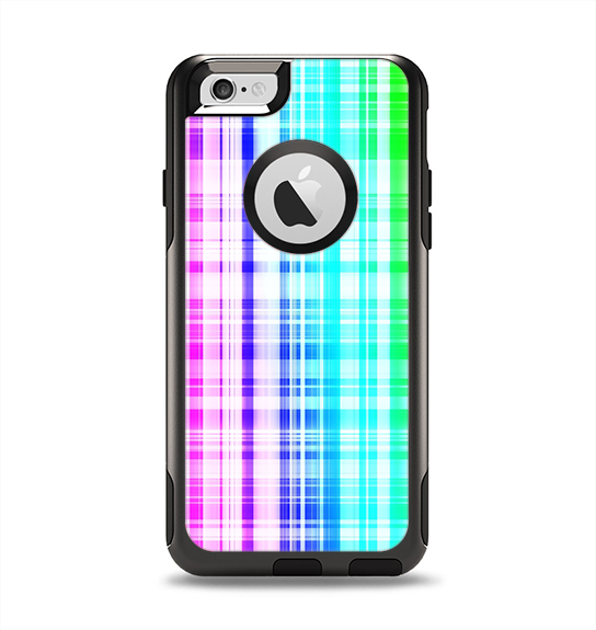 The Bright Rainbow Plaid Pattern Apple iPhone 6 Otterbox Commuter Case Skin Set