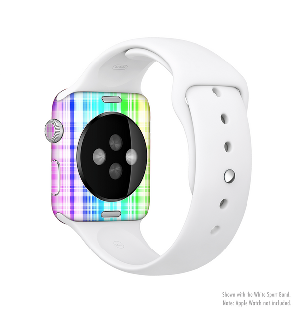 The Bright Rainbow Plaid Pattern Full-Body Skin Kit for the Apple Watch