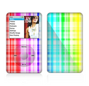 The Bright Rainbow Plaid Pattern Skin For The Apple iPod Classic