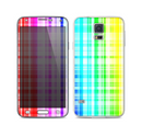 The Bright Rainbow Plaid Pattern Skin For the Samsung Galaxy S5