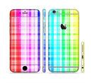 The Bright Rainbow Plaid Pattern Sectioned Skin Series for the Apple iPhone 6/6s Plus
