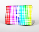 The Bright Rainbow Plaid Pattern Skin for the Apple MacBook Pro 15"