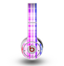 The Bright Rainbow Plaid Pattern Skin for the Original Beats by Dre Wireless Headphones