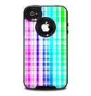 The Bright Rainbow Plaid Pattern Skin for the iPhone 4-4s OtterBox Commuter Case