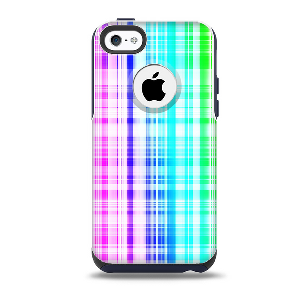 The Bright Rainbow Plaid Pattern Skin for the iPhone 5c OtterBox Commuter Case