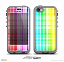 The Bright Rainbow Plaid Pattern Skin for the iPhone 5c nüüd LifeProof Case