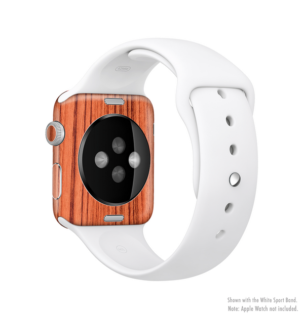 The Bright Red & Black Grained Wood Full-Body Skin Kit for the Apple Watch