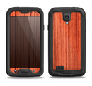 The Bright Red & Black Grained Wood Samsung Galaxy S4 LifeProof Fre Case Skin Set