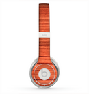 The Bright Red & Black Grained Wood Skin for the Beats by Dre Solo 2 Headphones