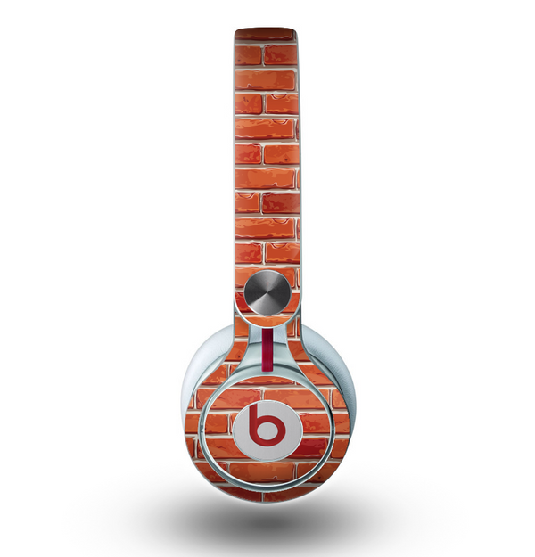 The Bright Red Brick Wall Skin for the Beats by Dre Mixr Headphones