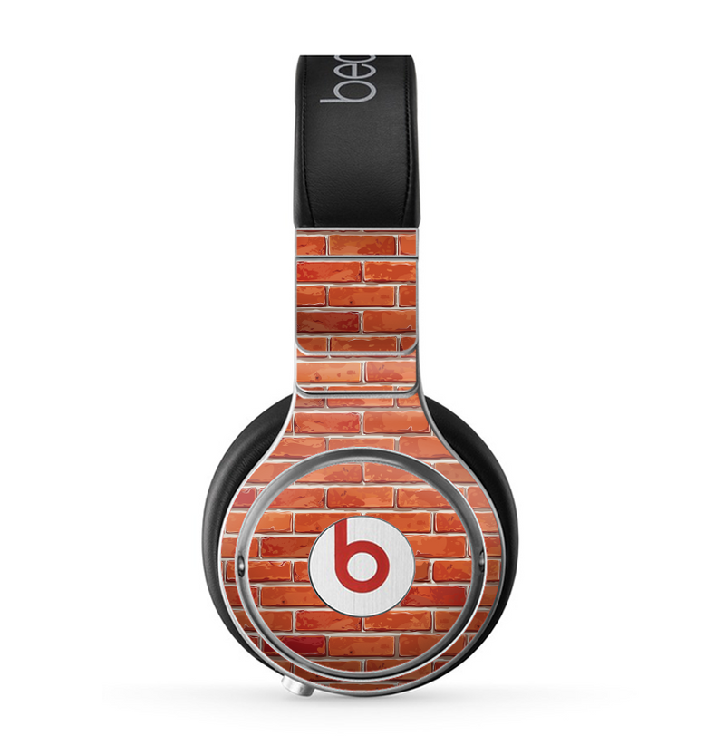 The Bright Red Brick Wall Skin for the Beats by Dre Pro Headphones