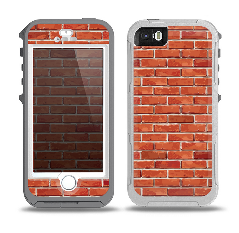 The Bright Red Brick Wall Skin for the iPhone 5-5s OtterBox Preserver WaterProof Case