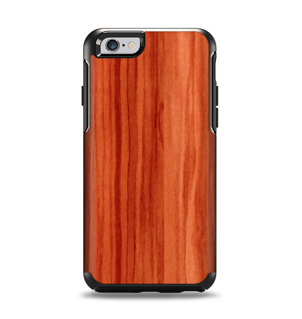 The Bright Red Stained Wood Apple iPhone 6 Otterbox Symmetry Case Skin Set