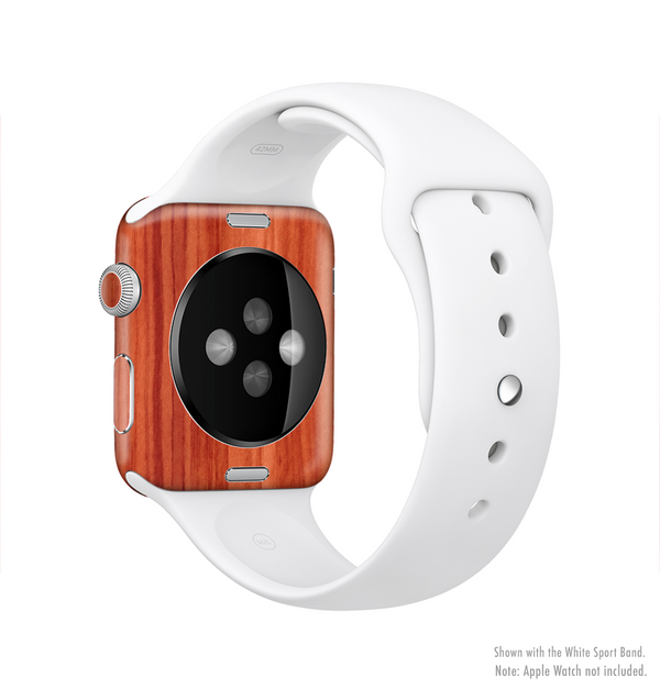 The Bright Red Stained Wood Full-Body Skin Kit for the Apple Watch