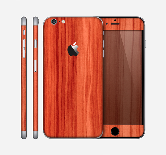 The Bright Red Stained Wood Skin for the Apple iPhone 6 Plus